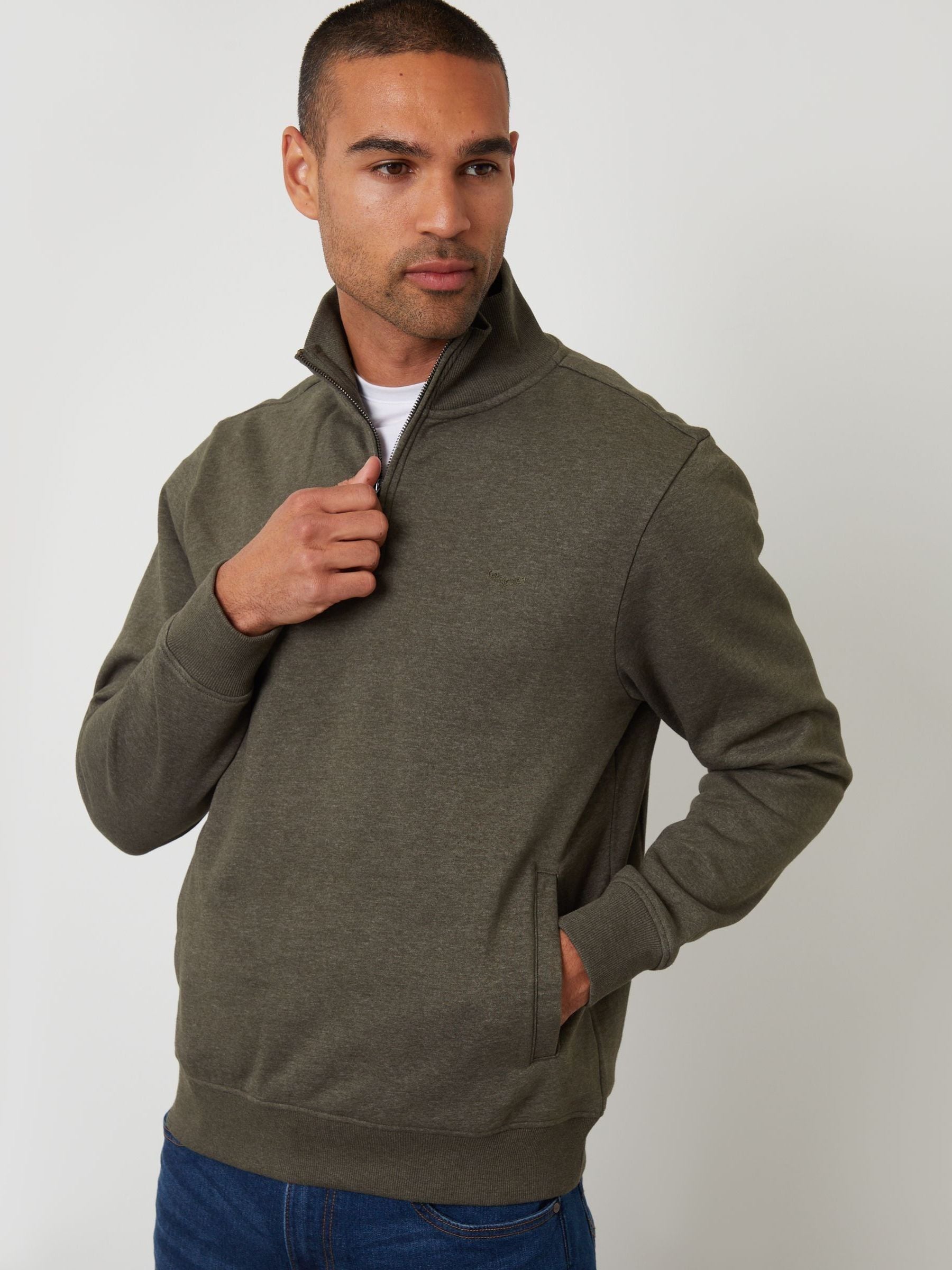 Threadbare Quarter Zip Sweatshirt