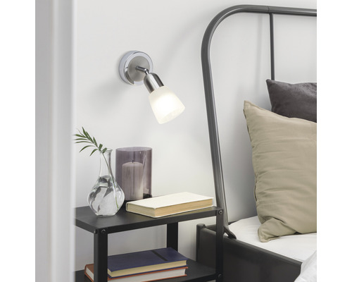 LED wandspot 3W 250 lm 3000 K Ø 8 cm nikkel/chroom