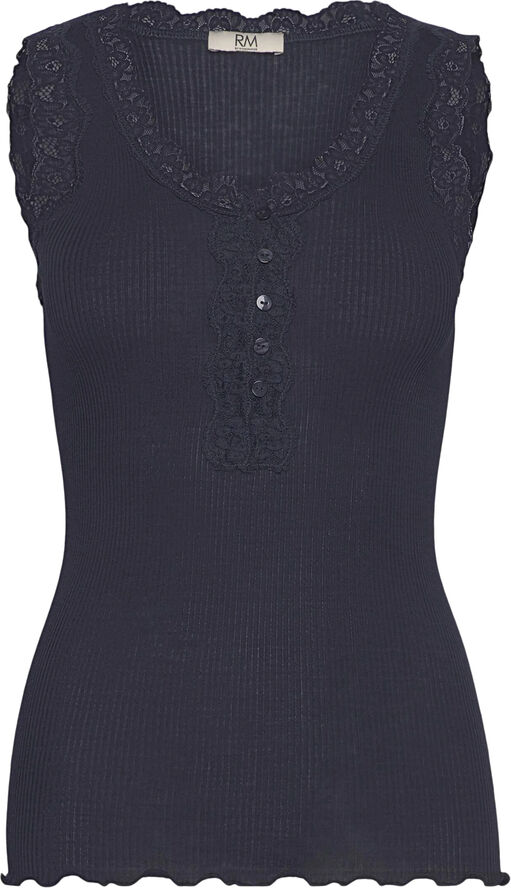 RM by Rosemunde RMWBalta modal SL lace placket top Navy