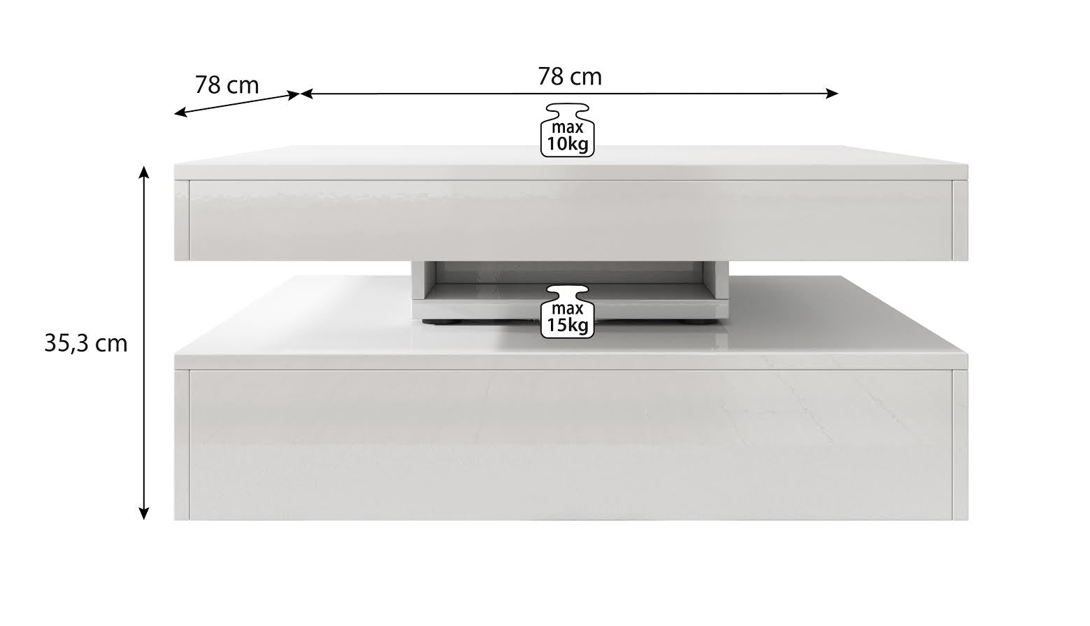 Carlo - Salontafel verstelbaar - Betonlook