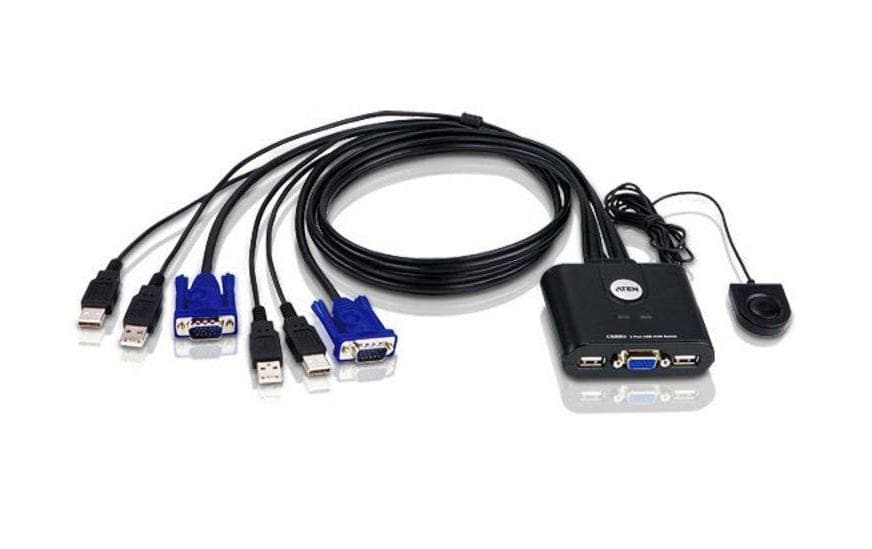 KVM Switch CS22U2-Port-KVM-Switch für einfaches Umschalten zu zwei entfernten PCs