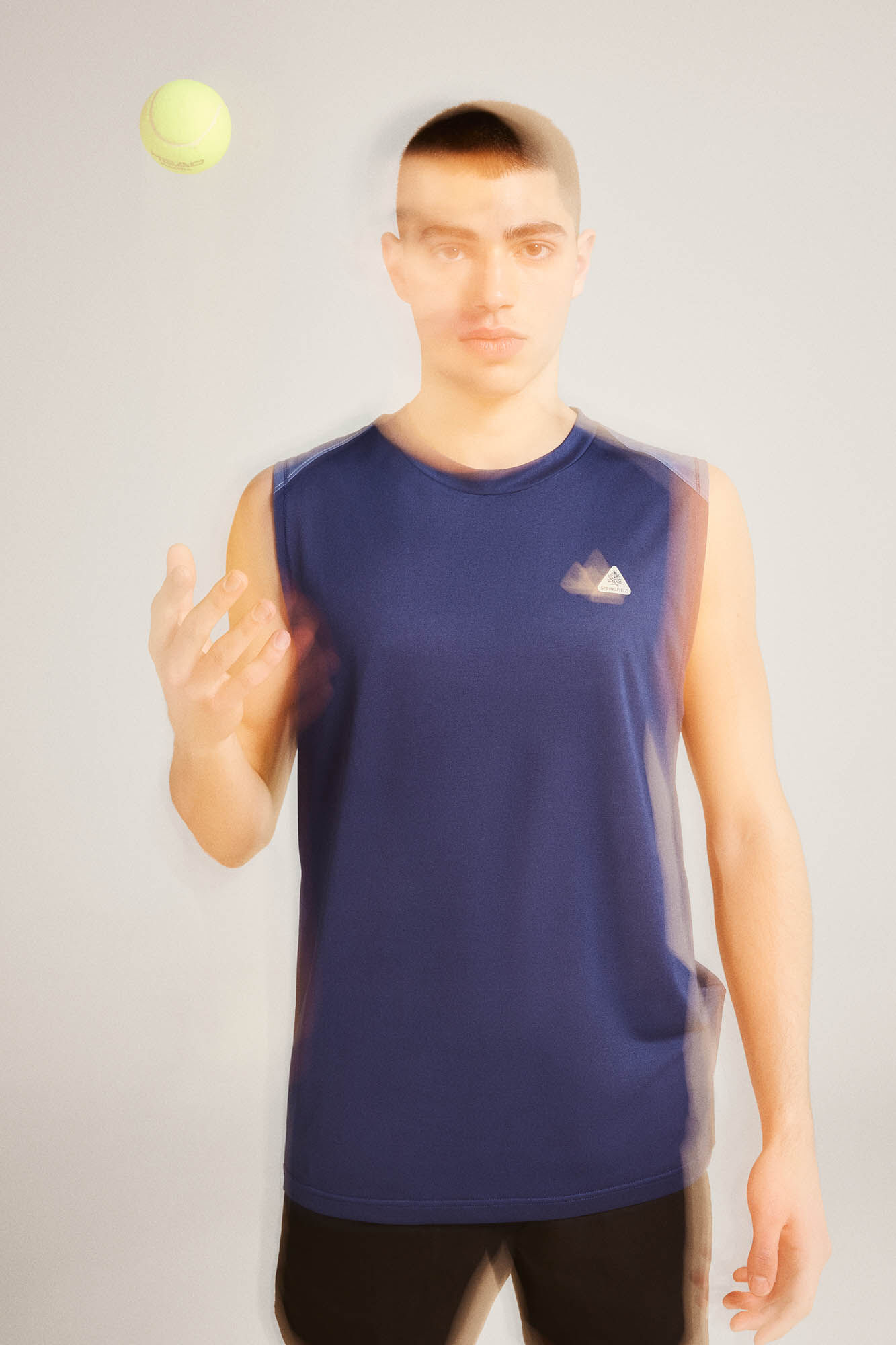 Camiseta sem mangas para atividades ao ar livre - Azul Médio
