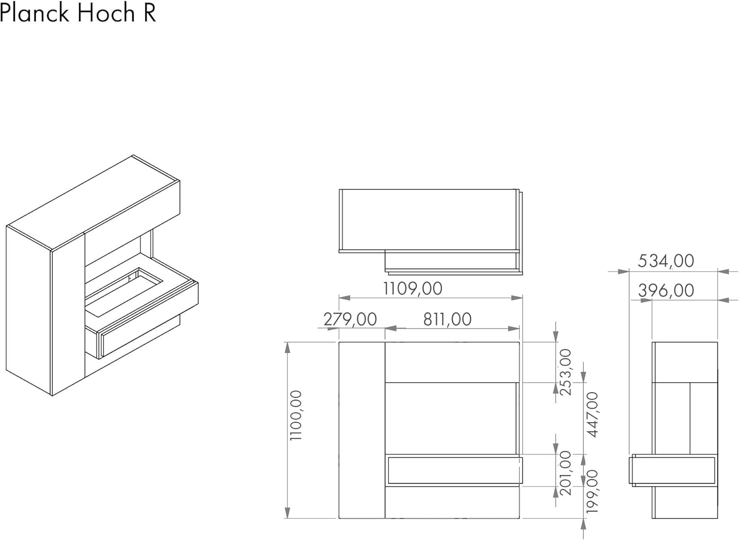 GLOW FIRE Wasserdampf Kamin PLANCK hoch rechts (Standkamin) - Elektrokamin mit realistischen LED 3D-Flammen, Knistereffekt & Fernbedienung, 111x110 cm - Opti-Myst 500 Elektro Kamin mit Holz-Deko, Weiß