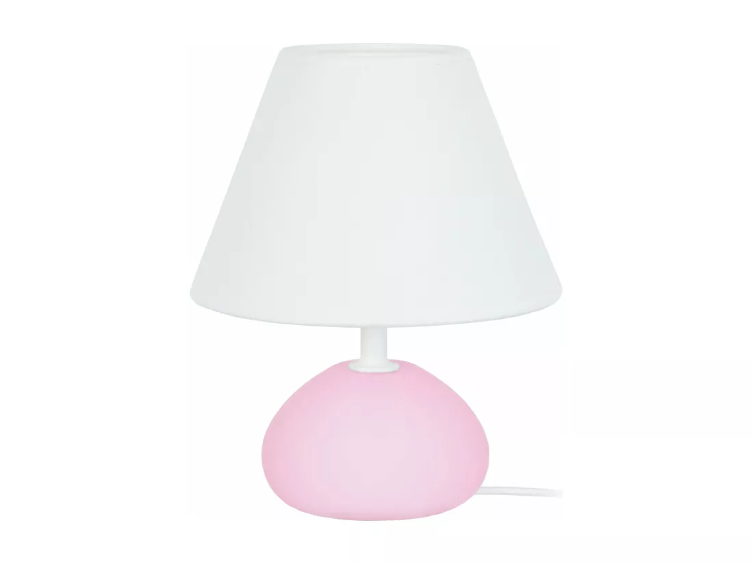 Lampe de chevet ovale bois rose 22 cm.