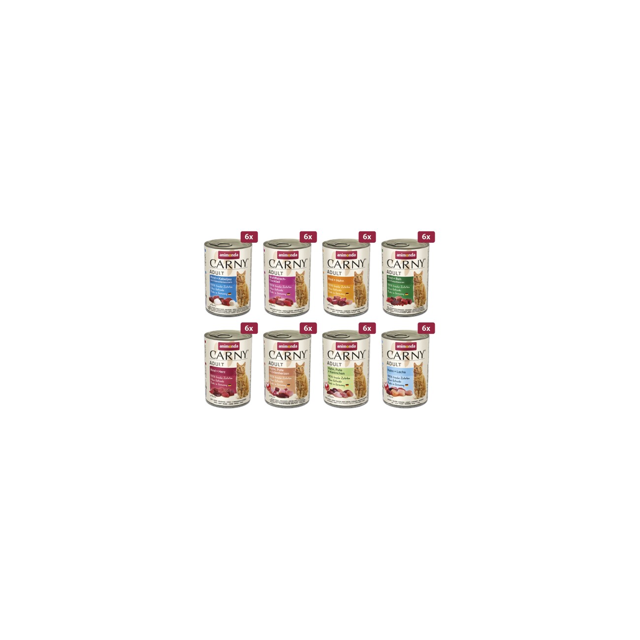 animonda Carny Nassfutter Katze Adult Megapack 8 x 6x400 g