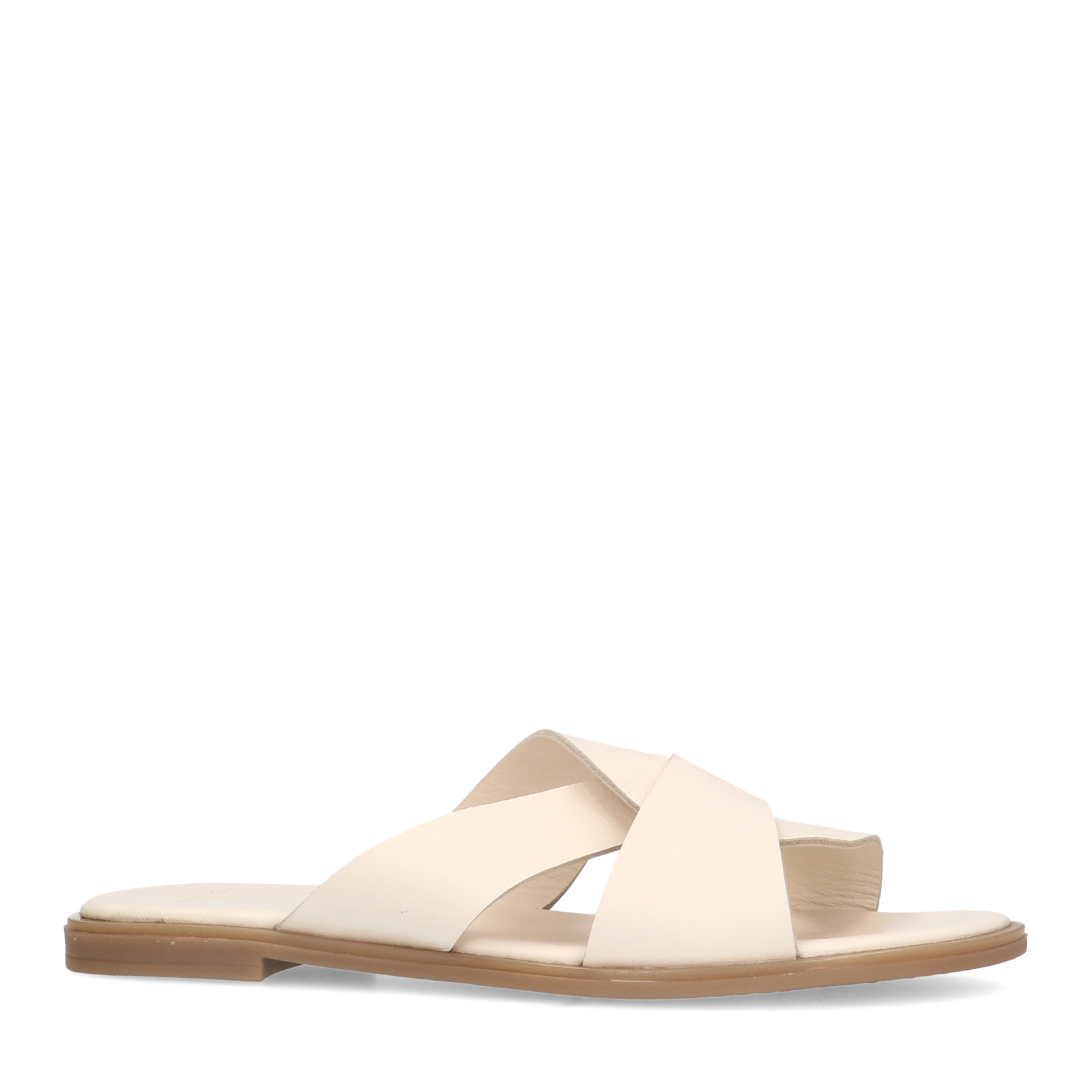 Witte leren slippers