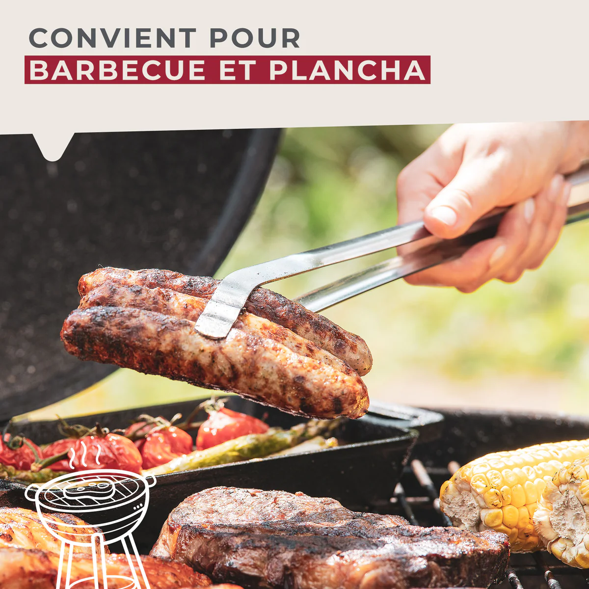 Pince à barbecue inox 36 cm Barbecue Fackelmann