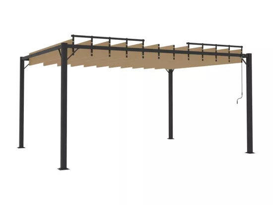 Tonnelle avec toit à persienne 3x4 m Taupe Tissu et aluminium