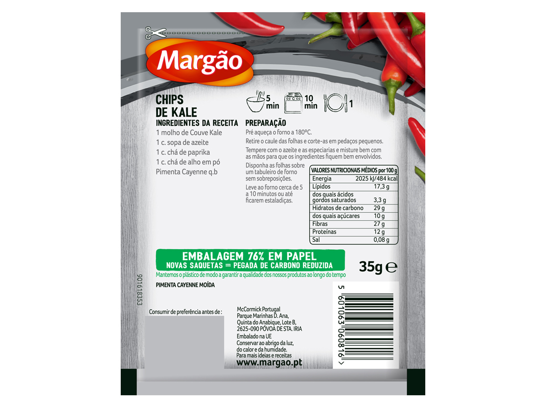 PIMENTA CAYENNE MARGÃO MOÍDA 35G