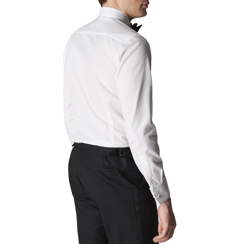 ETON Plissé black tie shirt - Slim Fit Hvid