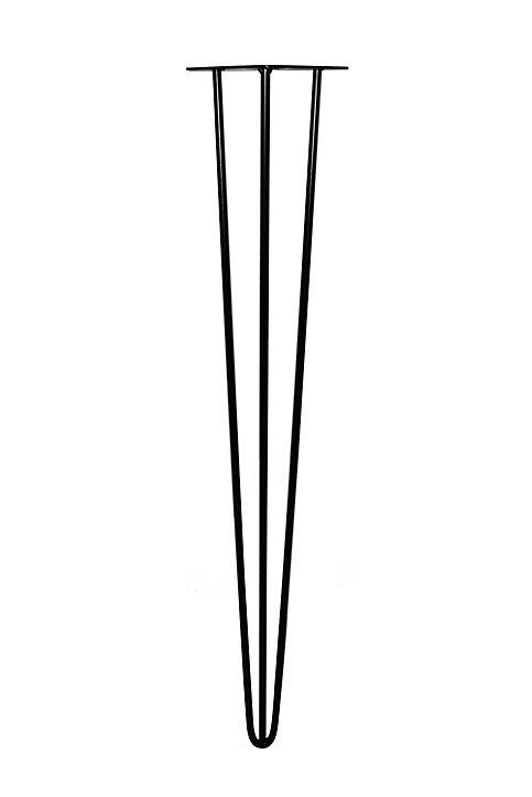 Pied de meuble en triangle en acier noir Interges H. 87 cm