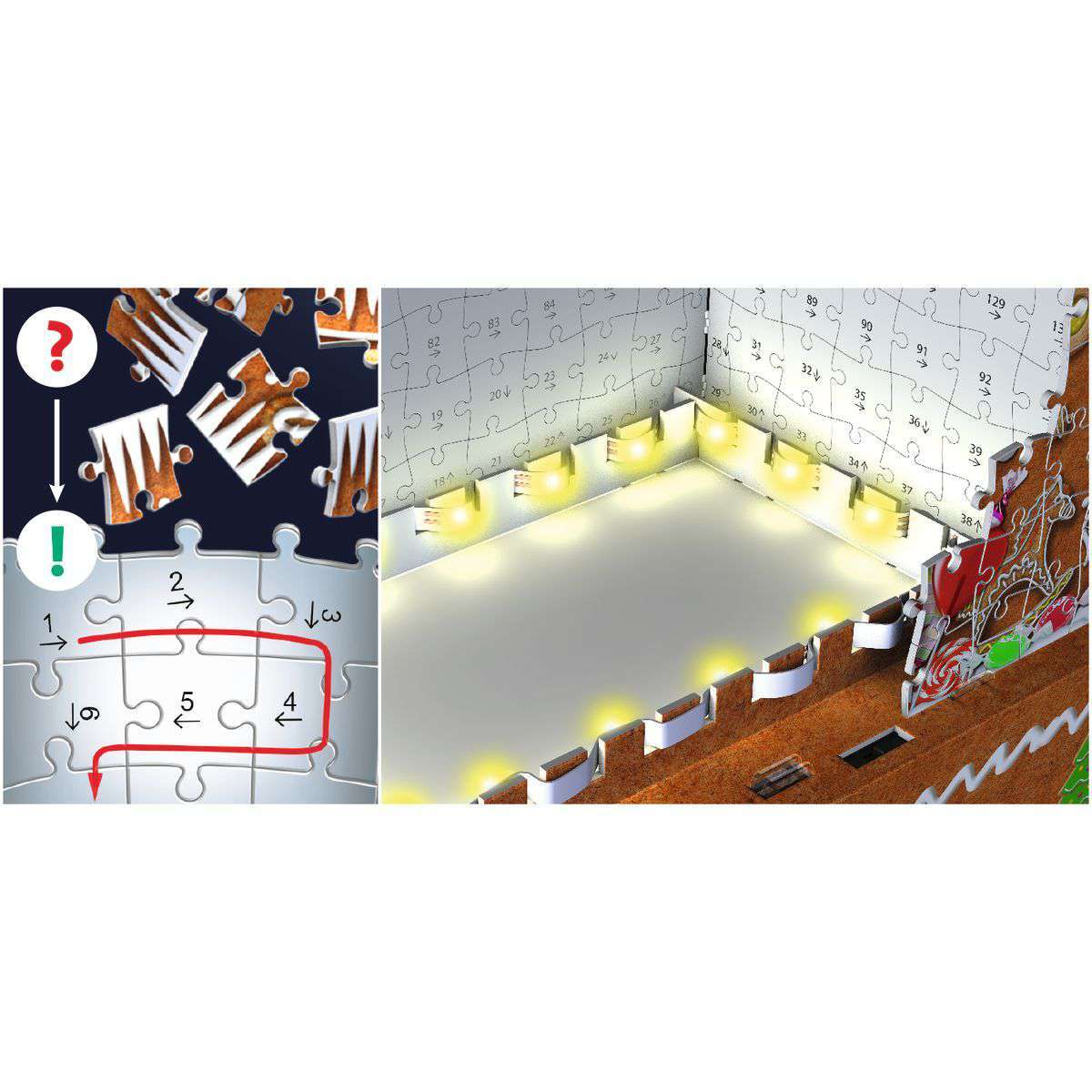 Ravensburger Spiel Lebkuchenhaus bei Nacht
