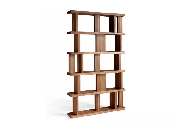 Bibliothèque en bois plaqué de noyer Koza