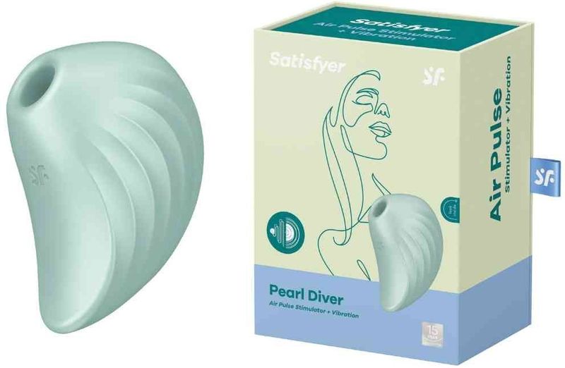 Satisfyer - Pearl Diver - Luchtdruk Vibrator - Mint - Medische Siliconen
