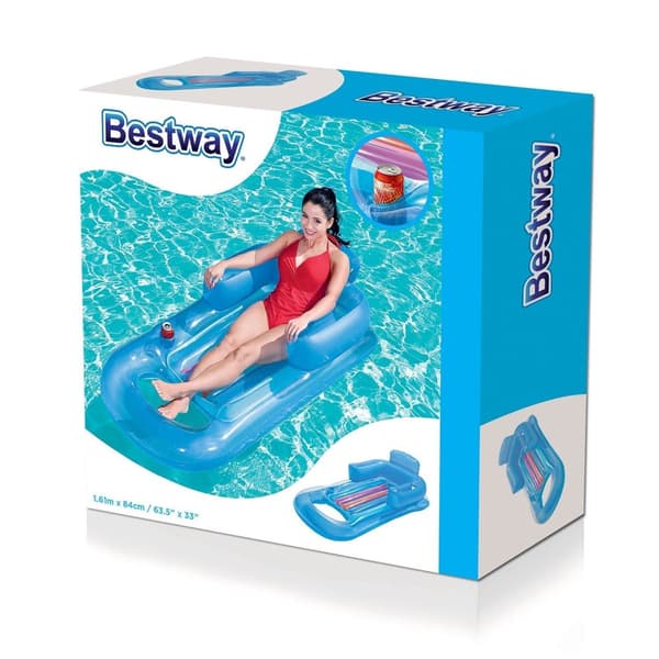 Oppblåsbar madrass, lenestol, fluktstol 161 x 84 cm Bestway 43028 sølv