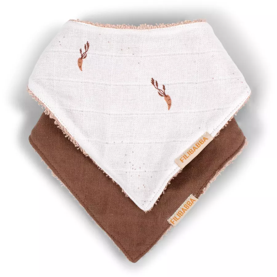 Filibabba Bandana-Lätzchen 2er-Pack - Carrot Thief