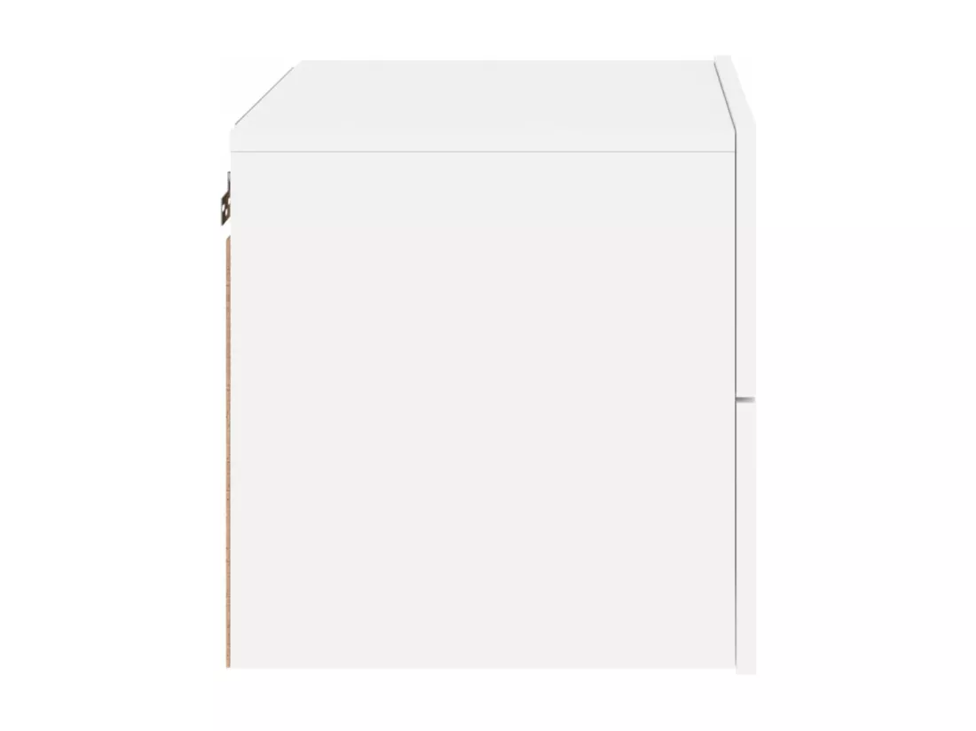 Table de chevet murale avec lumières LED blanc