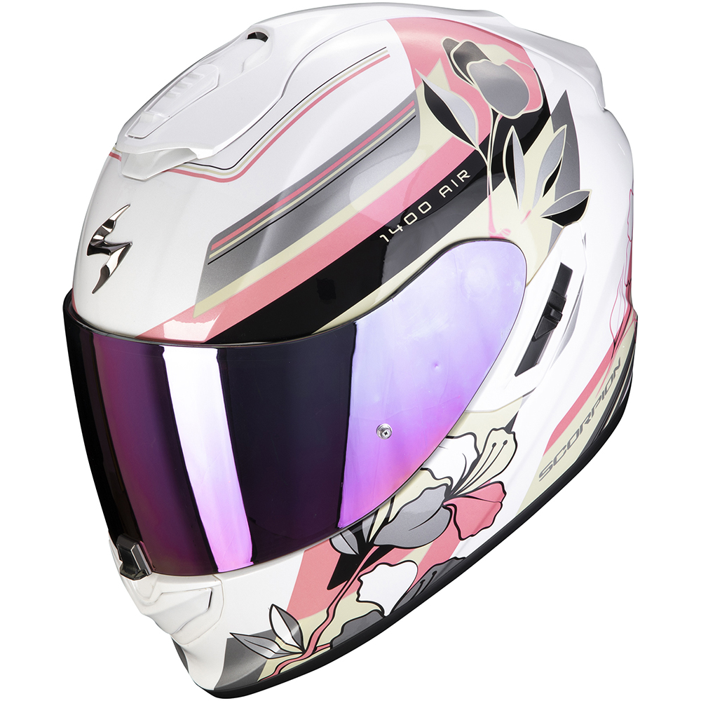 Scorpion - Casque Exo-1400 Evo Air Gaia Blanc brillant / Rose