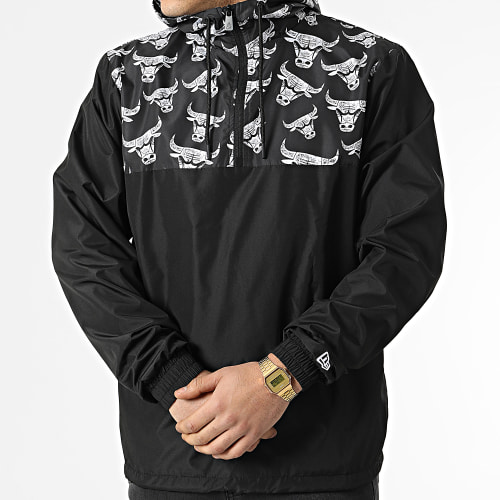 Coupe-vent Capuche Distressed Logo Chicago Bulls 12893167 Noir