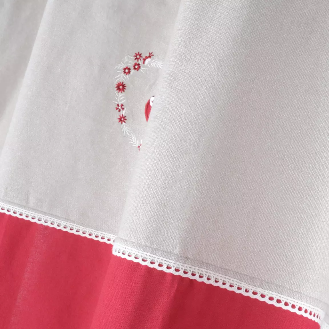 Rideau coton (140 X 260 cm) Pauline Rouge