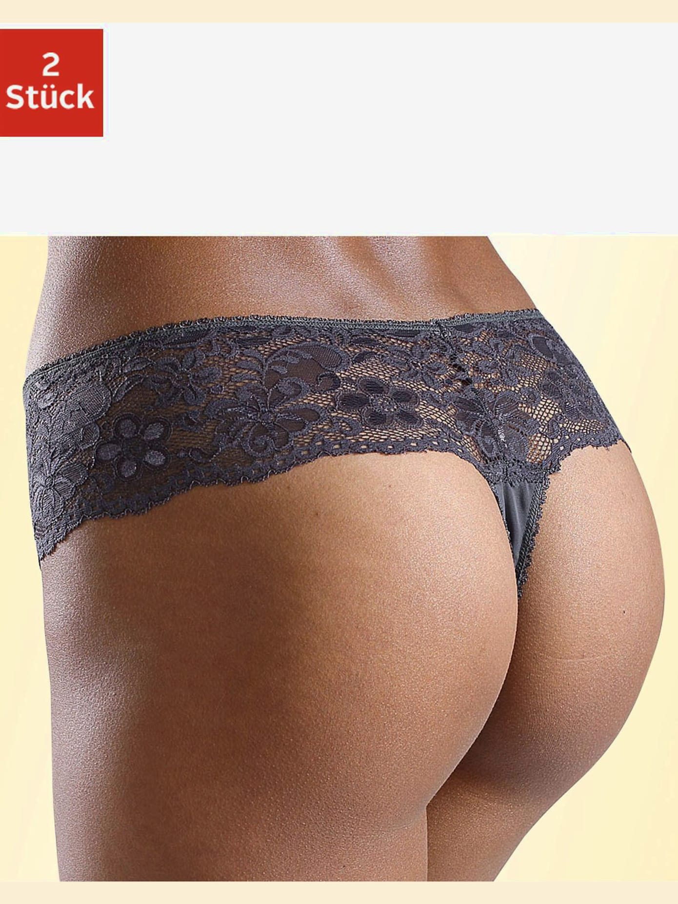 Beau string avec large ceinture de dentelle nuance