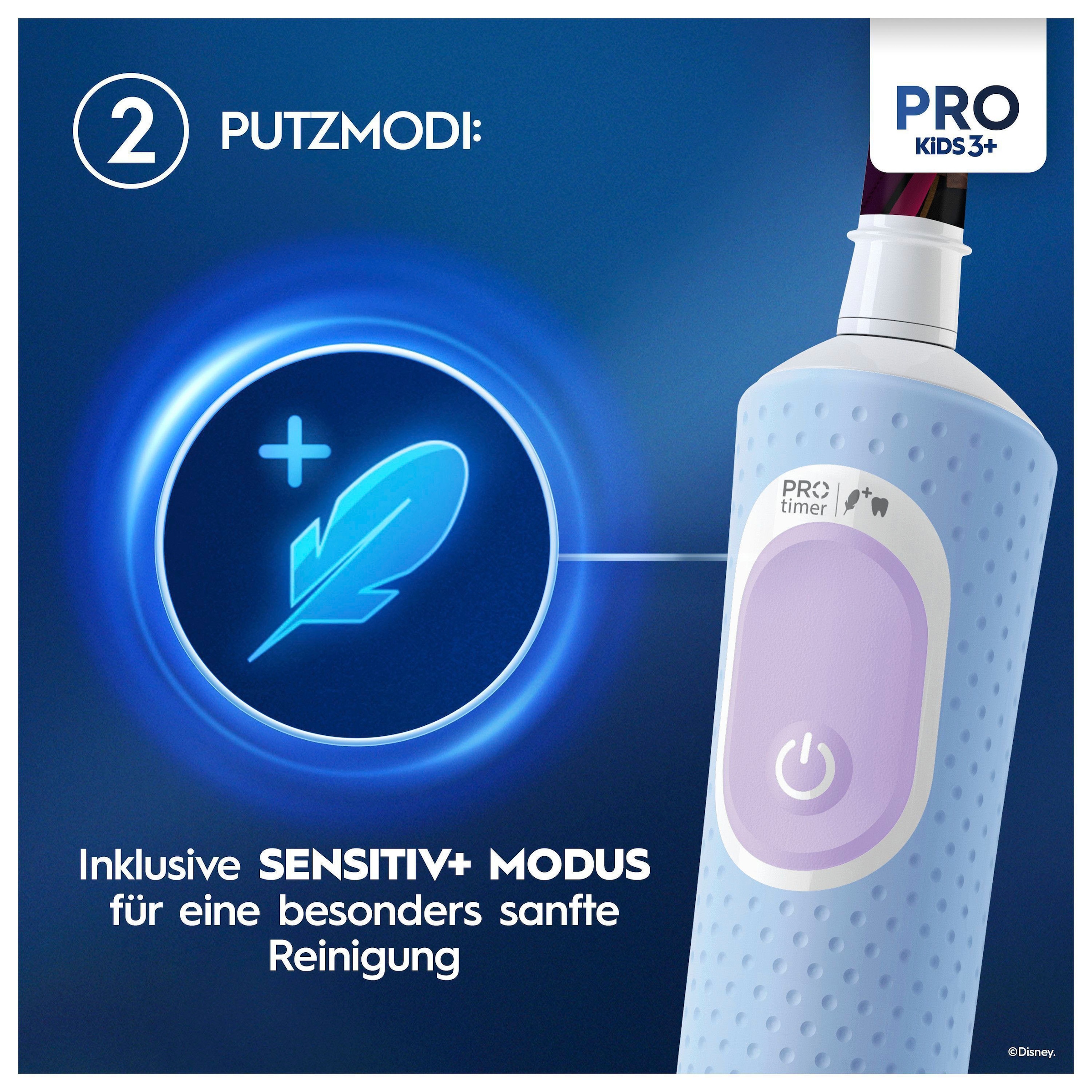Oral-B Elektrische Zahnbürste »Pro Kids Frozen« 1 Stk. Aufsteckbürsten für Kinder ab 3 Jahren