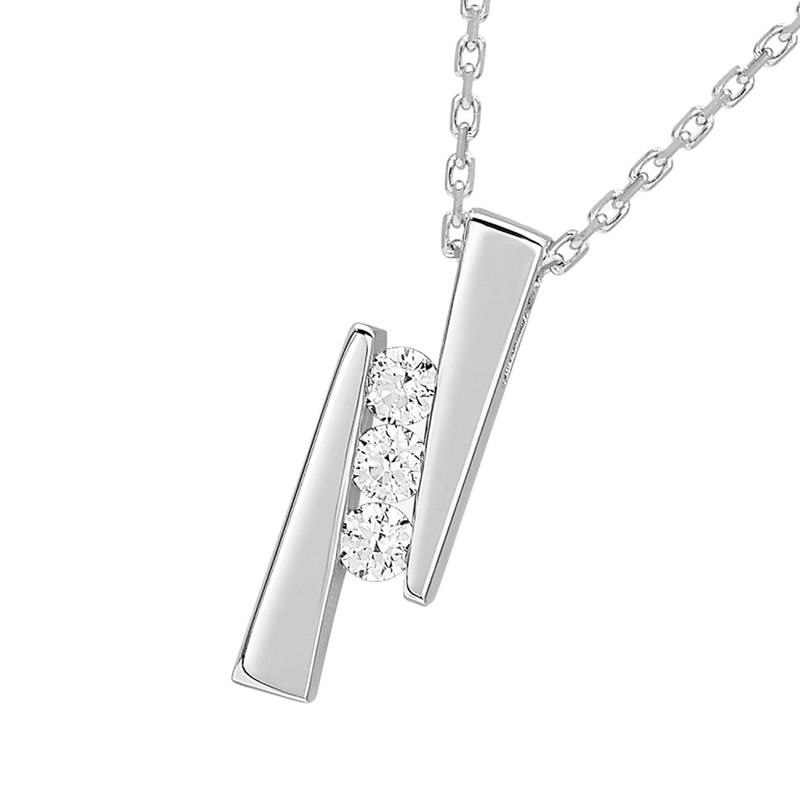Collier Femme - Or 18 Carats - Diamant 0,15 Carats - Longueur : 42 cm