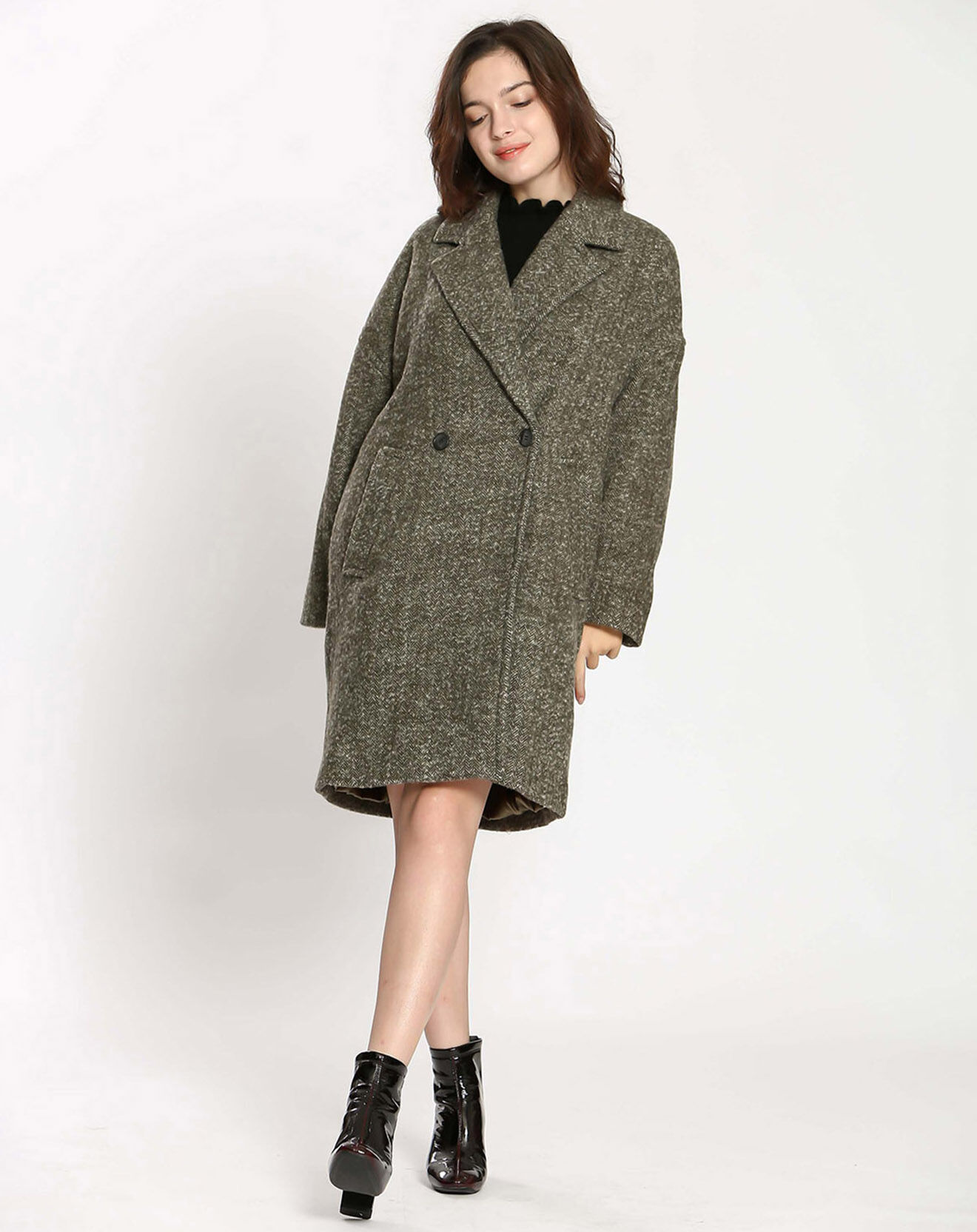 See u Soon Manteau en Laine mélangée Elisabeth khaki