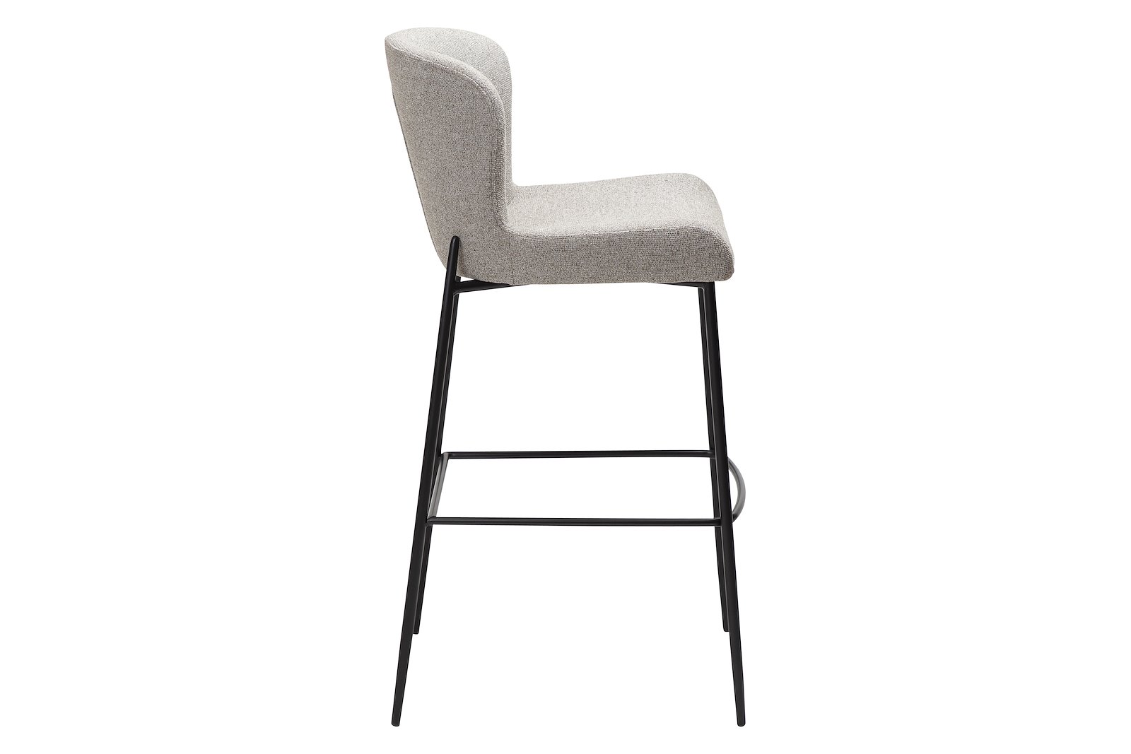Glam barstol Tekstil Bouclé Pebble Earth med sorte ben