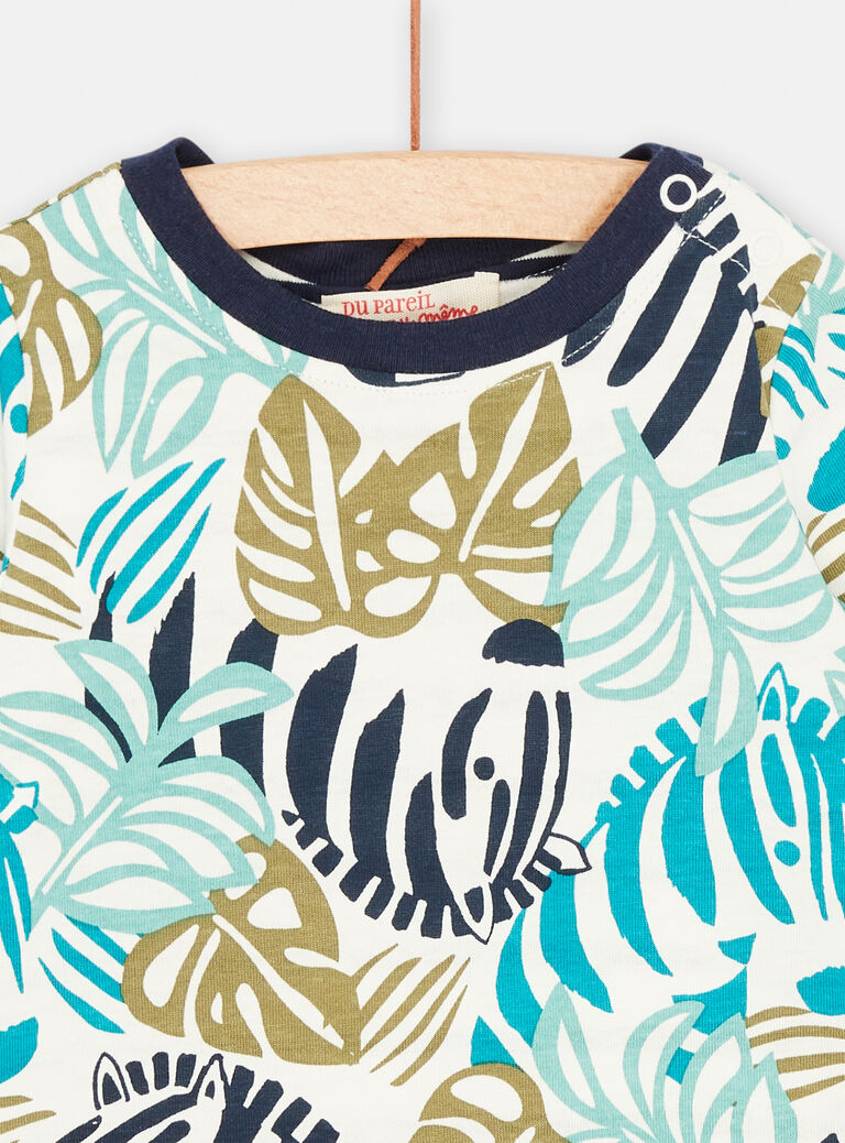 T-shirt blanc et bleu réversible pour bébé garçon