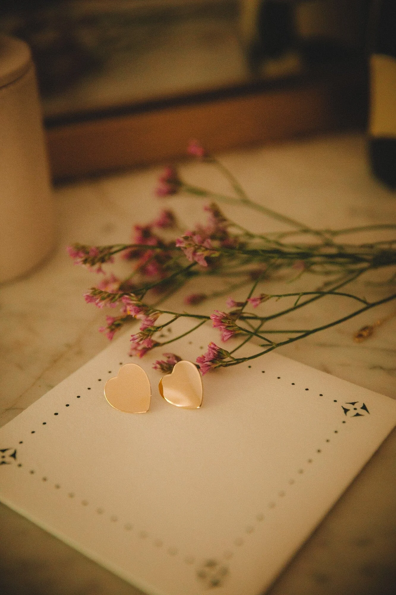 APHRODITE - Boucles d'oreilles puces coeurs plaqué argent | Doré