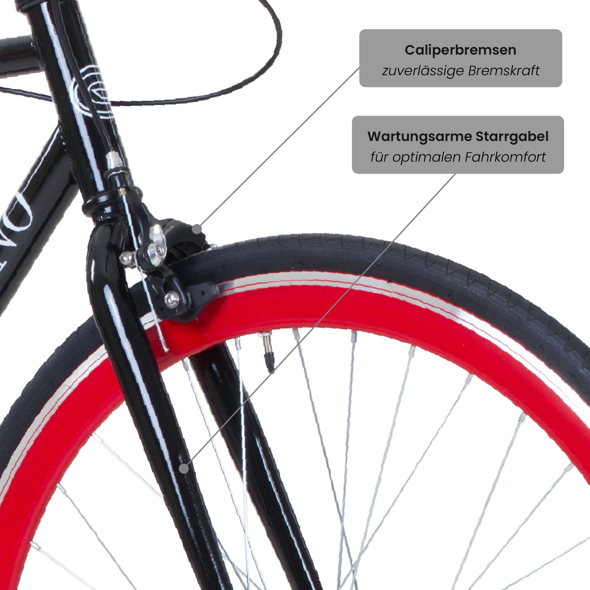 Galano Blade Fixie Fahrrad 28 Zoll Singlespeed 165 - 195 cm retro Urban Bike mit Flip Flop Nabe für Fixed Gear und Freilauf