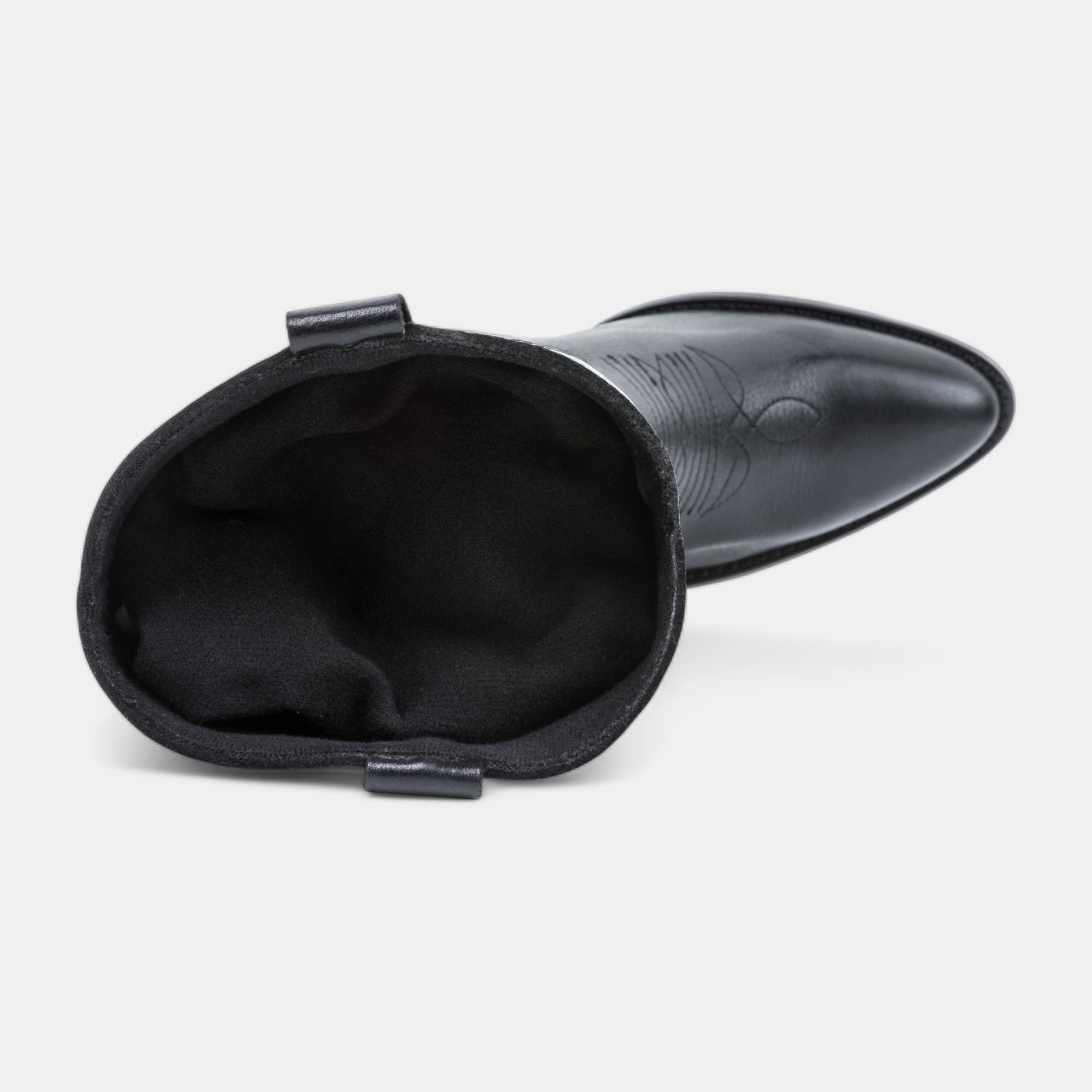 Bottes à talon compensé Femme en cuir noir