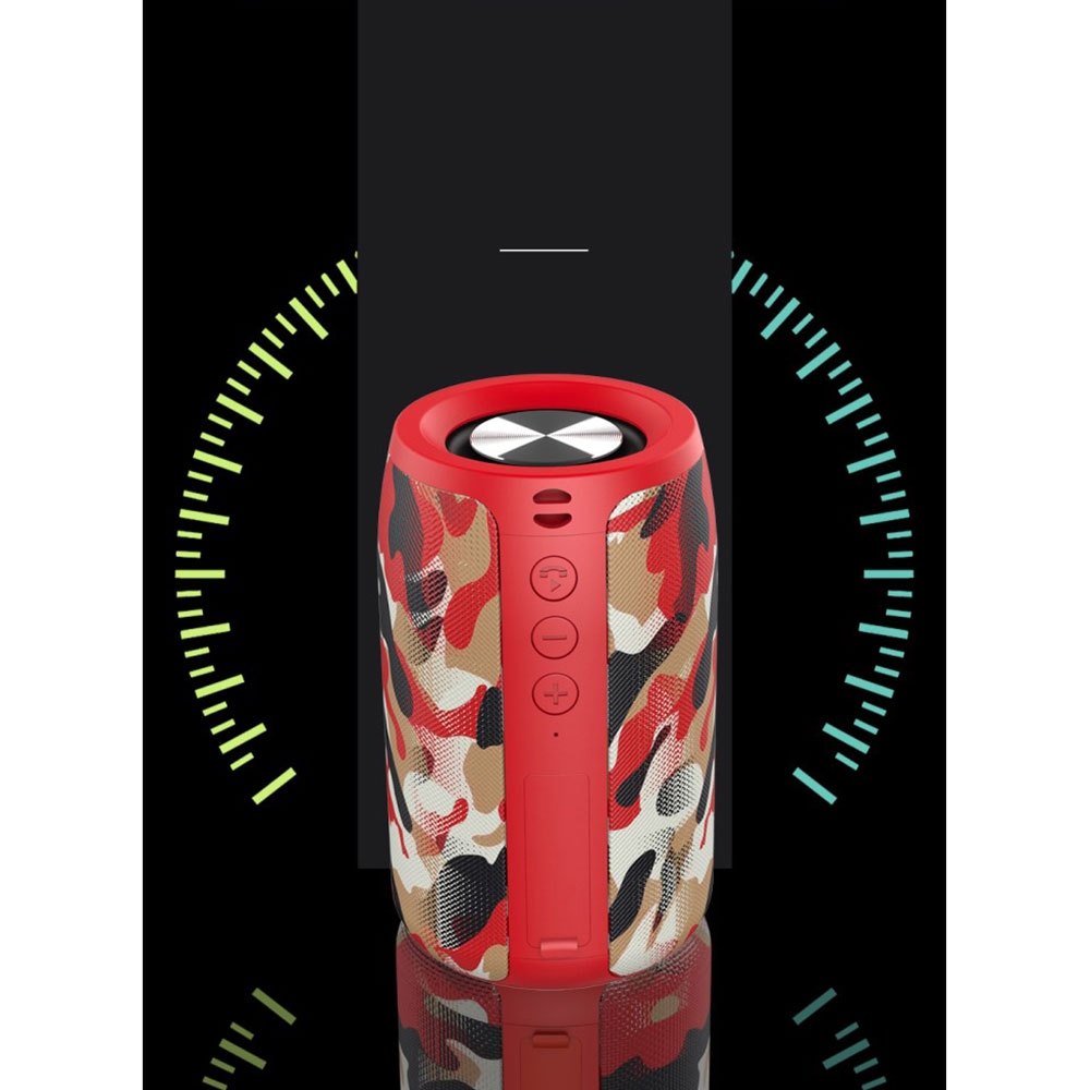 Bluetooth 5.0 Outdoor Lautsprecher Spritzwassergeschützt mit Freisprecheinrichtung    Micro SD / USB / Aux-In Anschluss - Camouflage Türkis