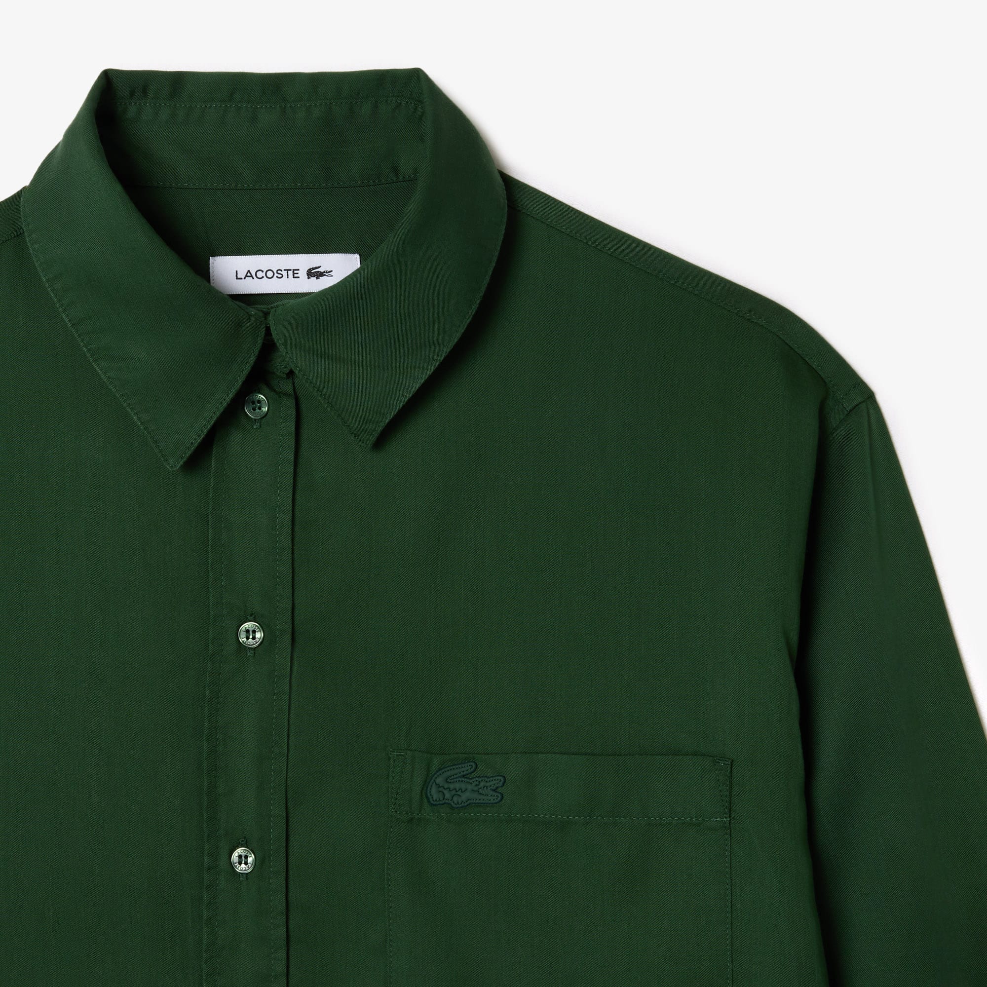 Chemise fluide oversize en lyocell Chemises & Hauts - Vert - Lacoste - Femme