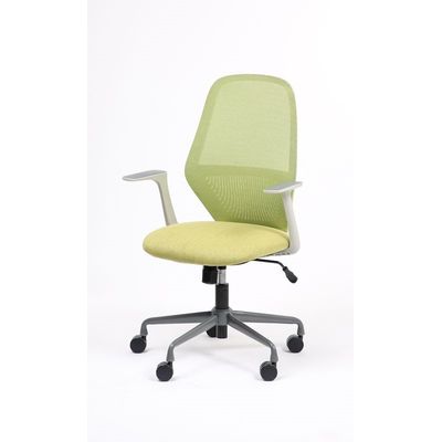 Fauteuil de bureau TIME - accoudoirs fixes gris clair - vert