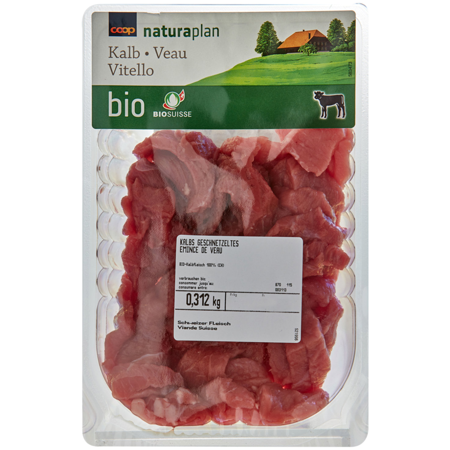 Naturaplan Bio Kalbsgeschnetzeltes ca. 280g
