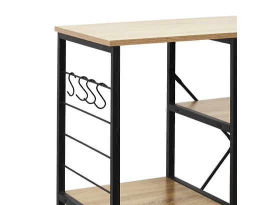 TOILINUX - Etagère Meuble de rangement d'appoint stan - métal et bois - hauteur...