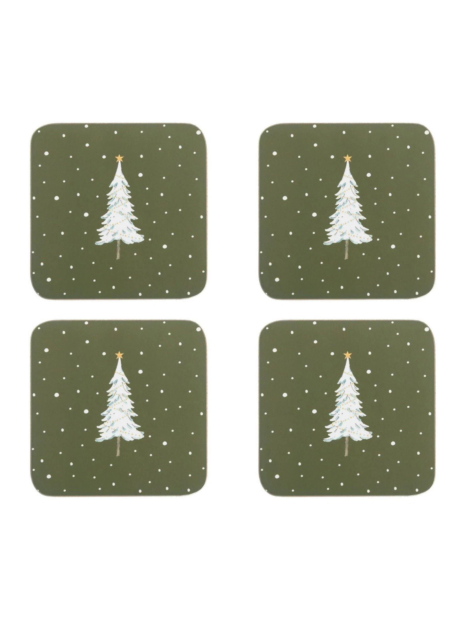 Sophie Allport - Set van 4 Festive Forest onderzetters