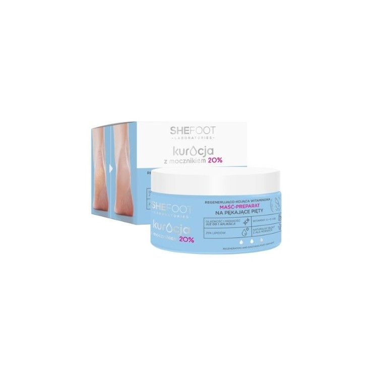 SheFoot Regenerierende und beruhigende Vitaminsalbe – Fußvorbereitung für rissige Fersen mit Urea 20 % 80 ml