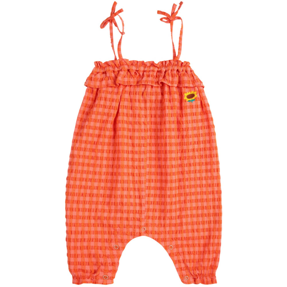 Køb Bobo Choses Coral Pink Vichy Woven Overall