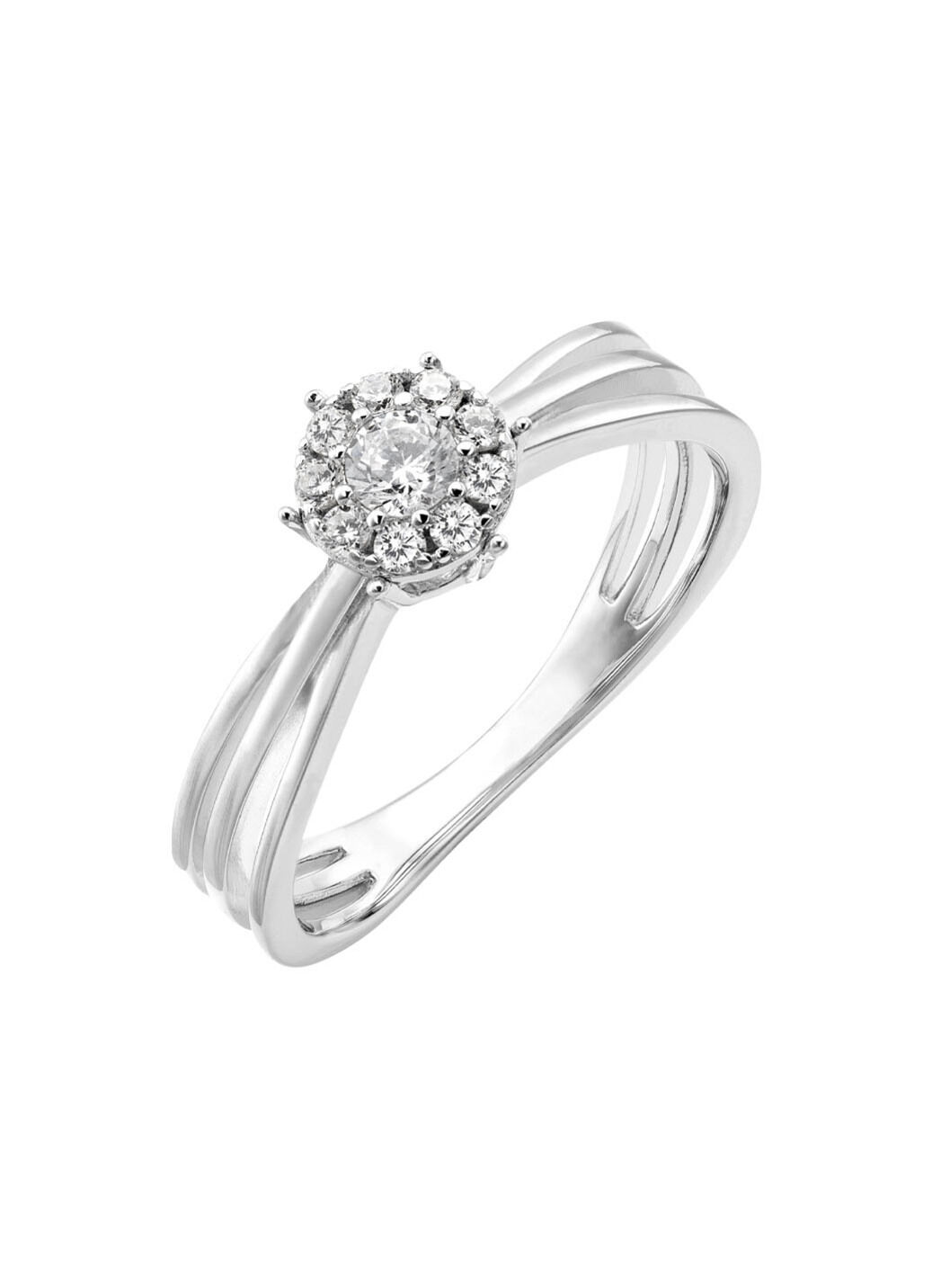 Eleganter Damenring mit synth. Zirkonia