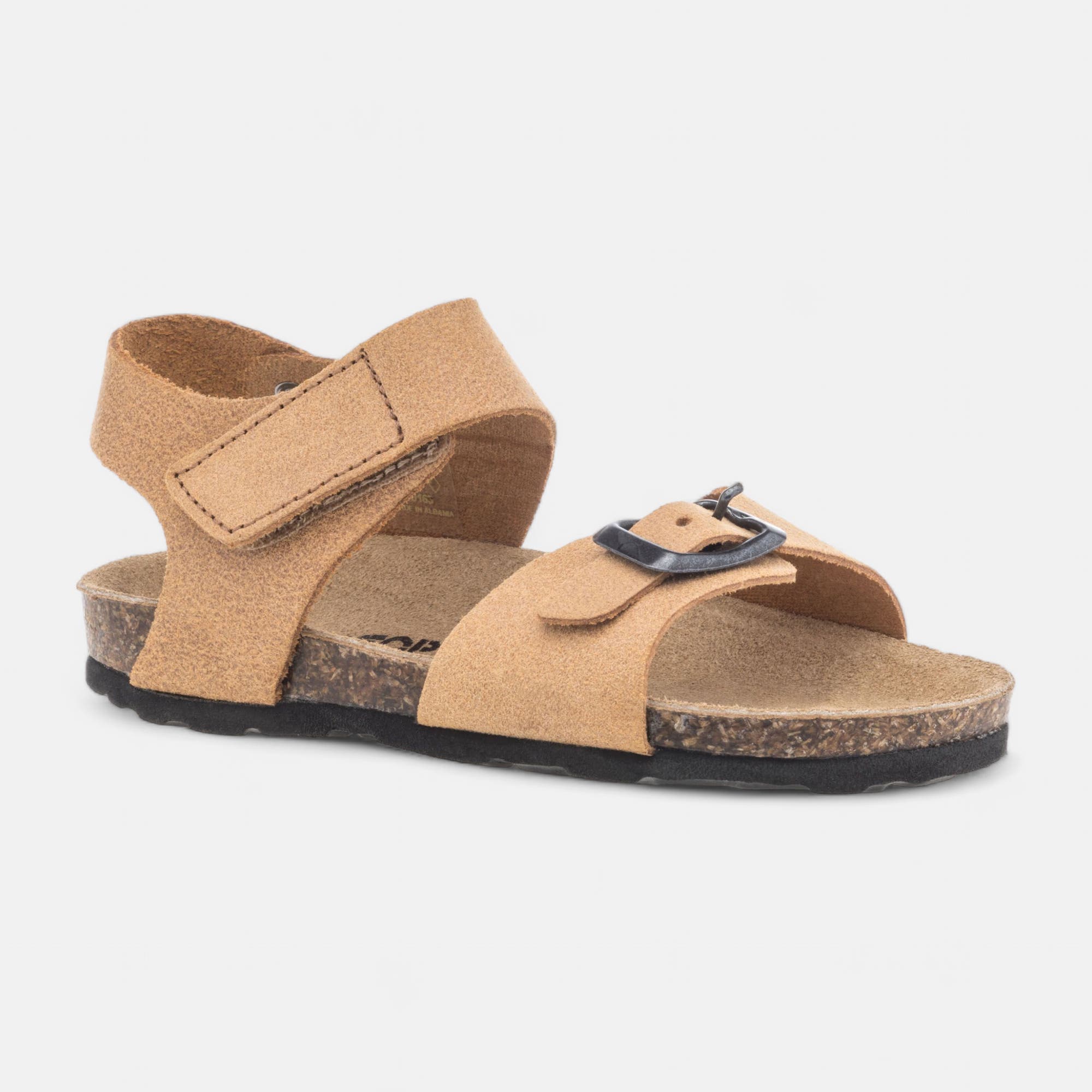 Mules semelle liège Garçon en cuir cognac