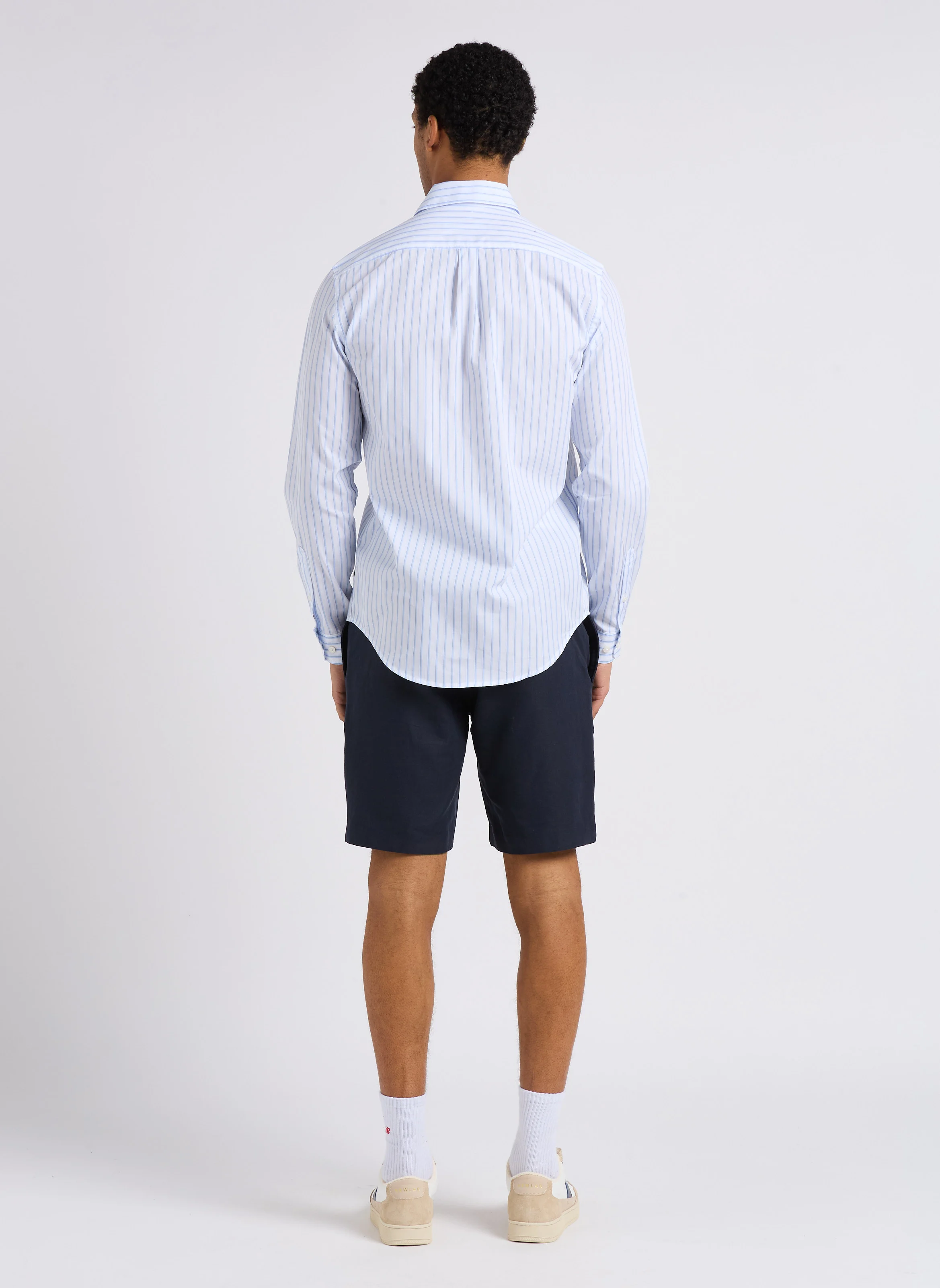 SMITH - Short en coton et lin| Bleu