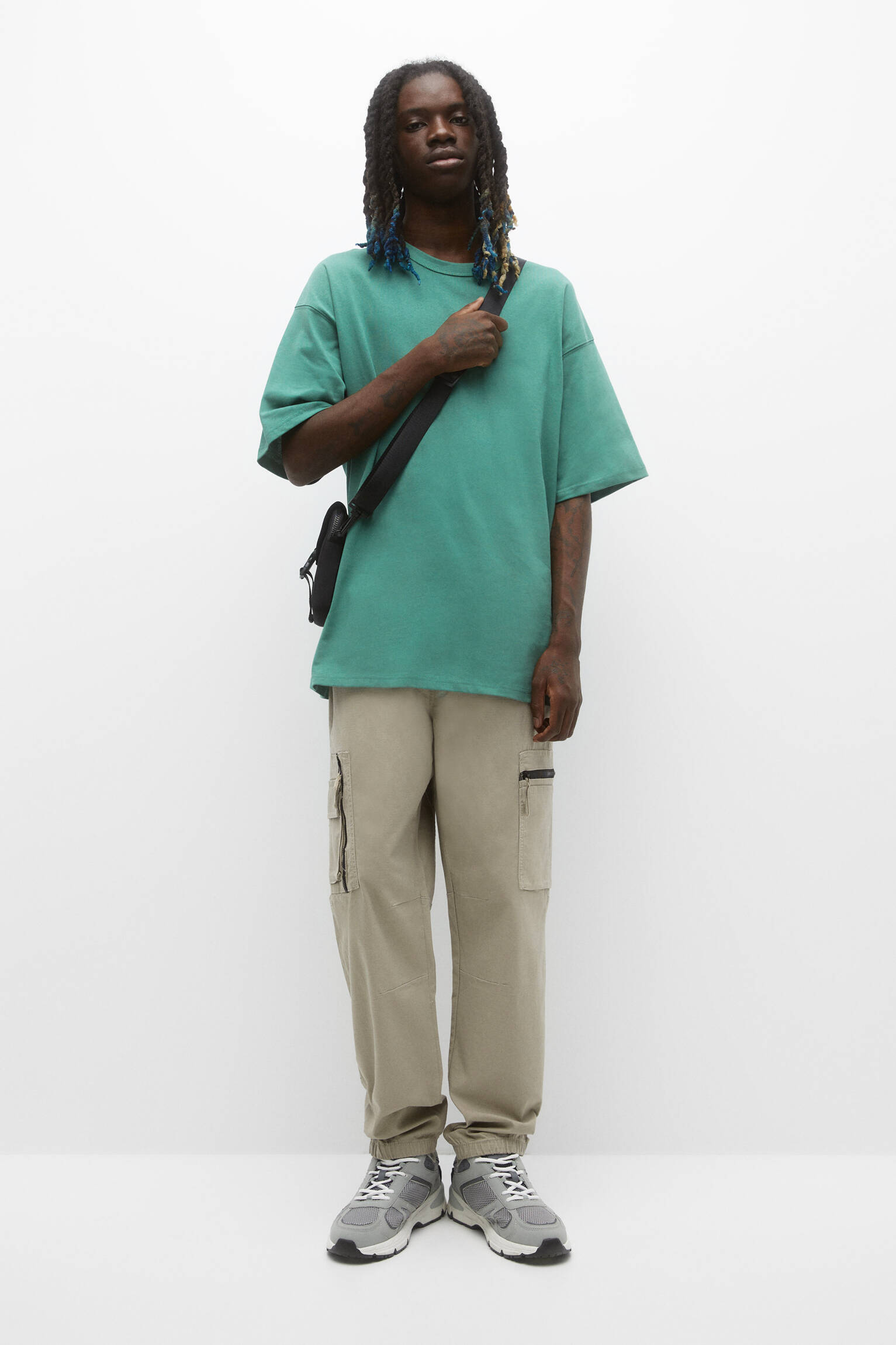 Calça cargo ripstop com bainha ajustável - Stone