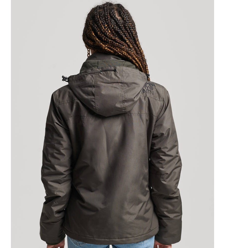 Jaqueta corta-vento com capuz Superdry Mountain verde-escura