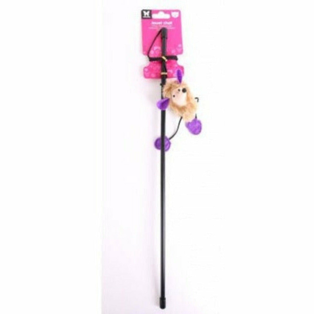 Canne à pêche sonore pour chats + herbe à chat canacats collection cartoon
