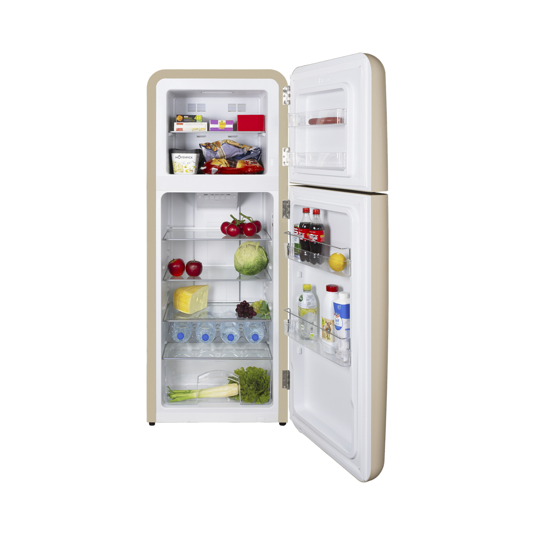 Kibernetik KSTK253 Retro Kühl-Gefrierkombination 237 Liter, beige