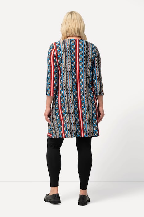 Longshirt, Taschen, A-Linie, Carree-Ausschnitt, 3/4-Arm