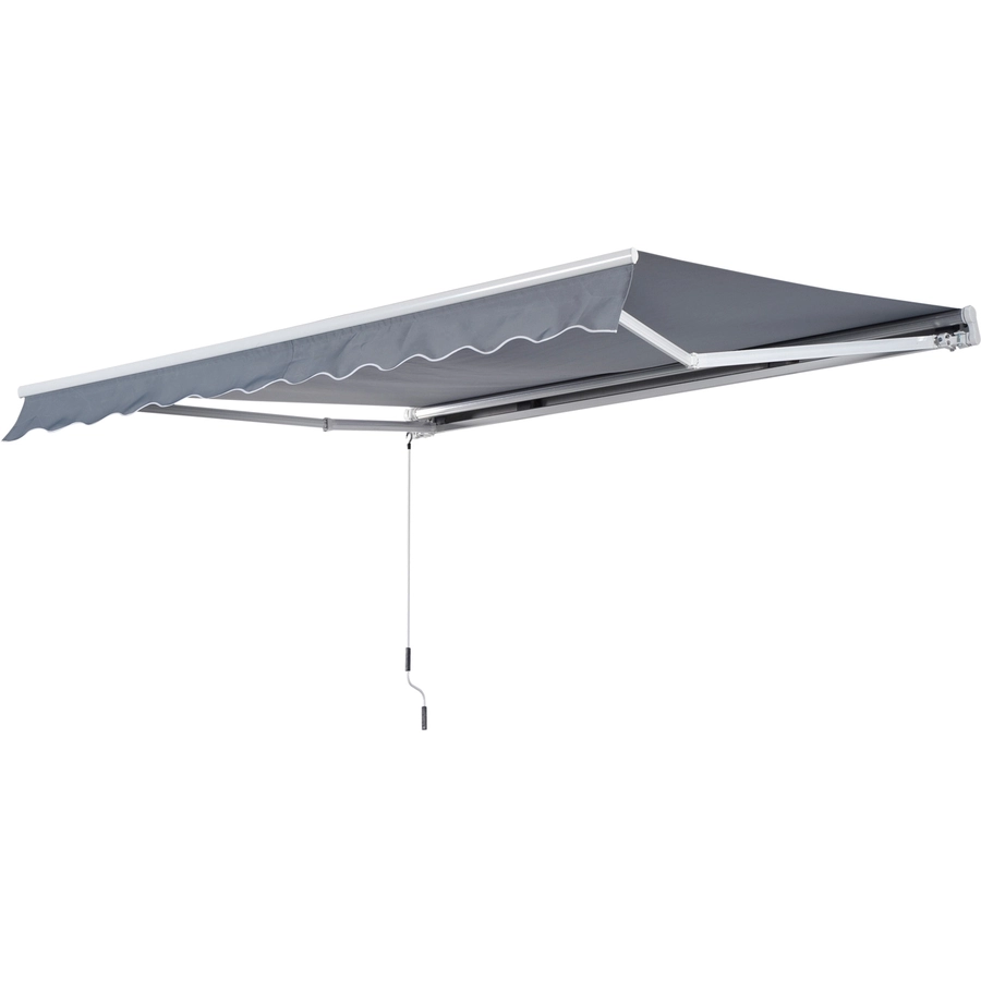 Outsunny Klemmmarkise mit Handkurbel grau